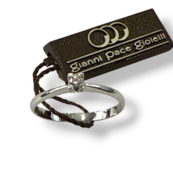 Anello Gianni Pace Donna Solitari in Oro bianco Diamante 0.06 Ct GPGSL21 - GPGSL21